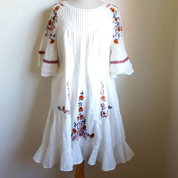 Free People Dresses & Skirts - Free People Cotton Embroidered Dress NWT
